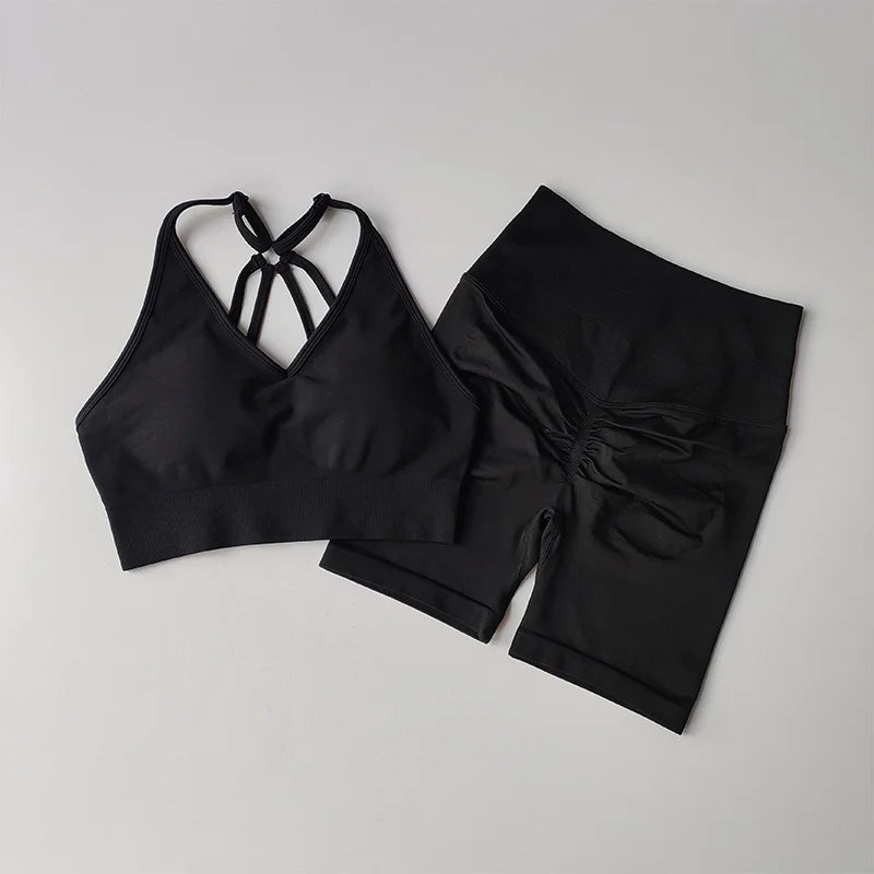 Conjunto de Yoga Feminino de 2 Peças – Cintura Alta, Roupa de Treino e Academia, Conjunto Esportivo