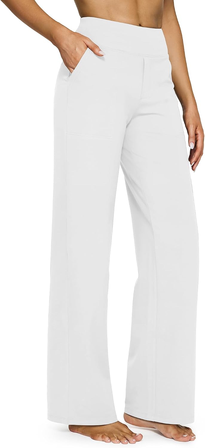 G4Free Yoga Pants for Women Wide Leg Pants with Pockets High Waisted