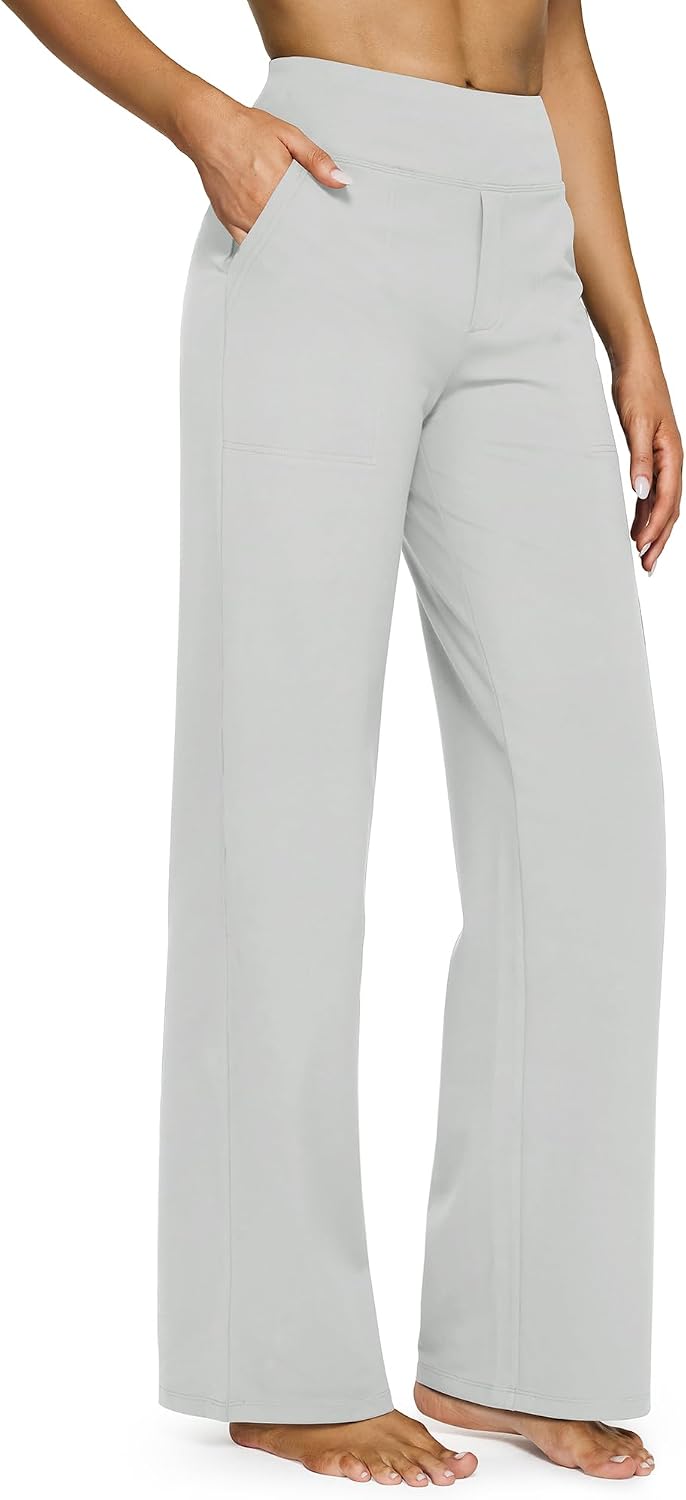 G4Free Yoga Pants for Women Wide Leg Pants with Pockets High Waisted