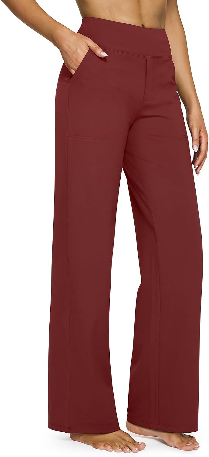 G4Free Yoga Pants for Women Wide Leg Pants with Pockets High Waisted