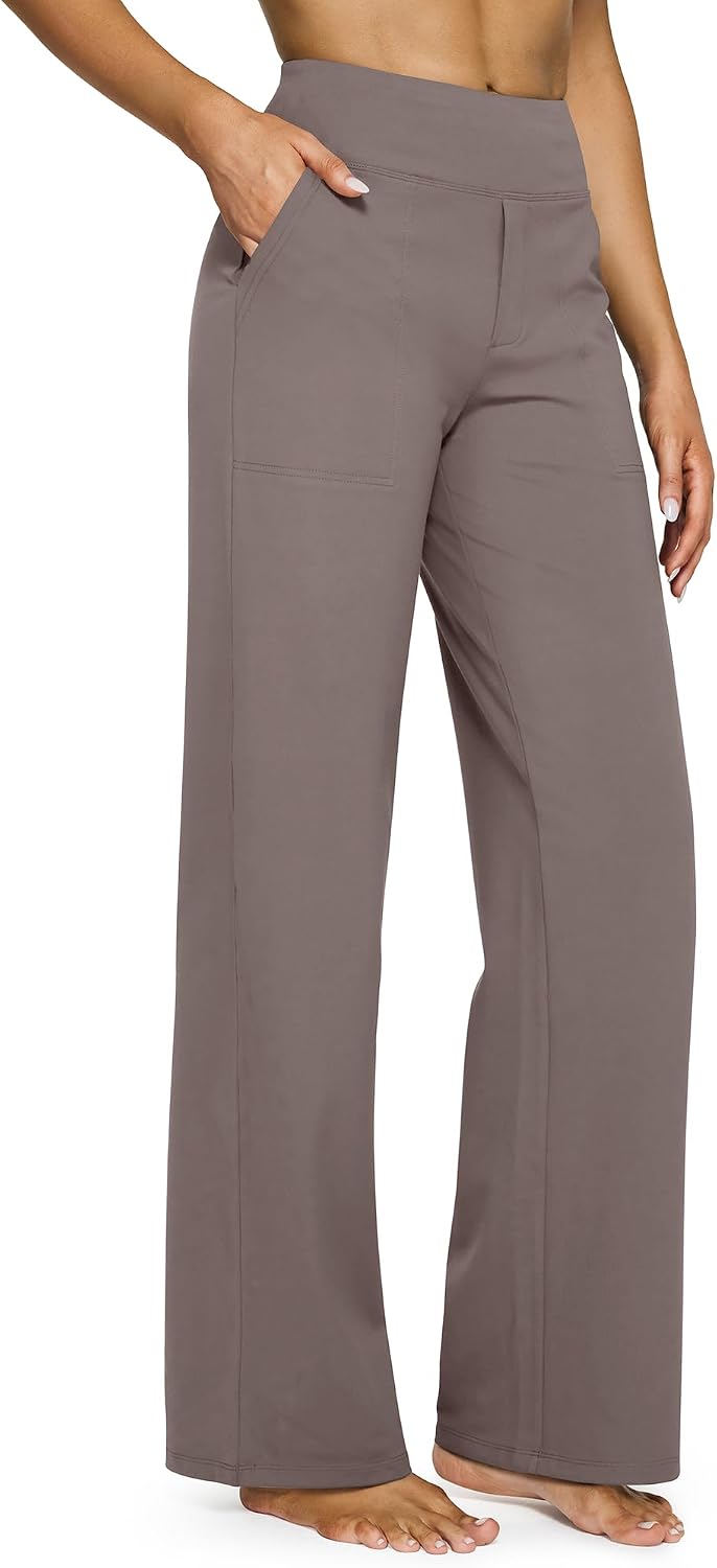 G4Free Yoga Pants for Women Wide Leg Pants with Pockets High Waisted