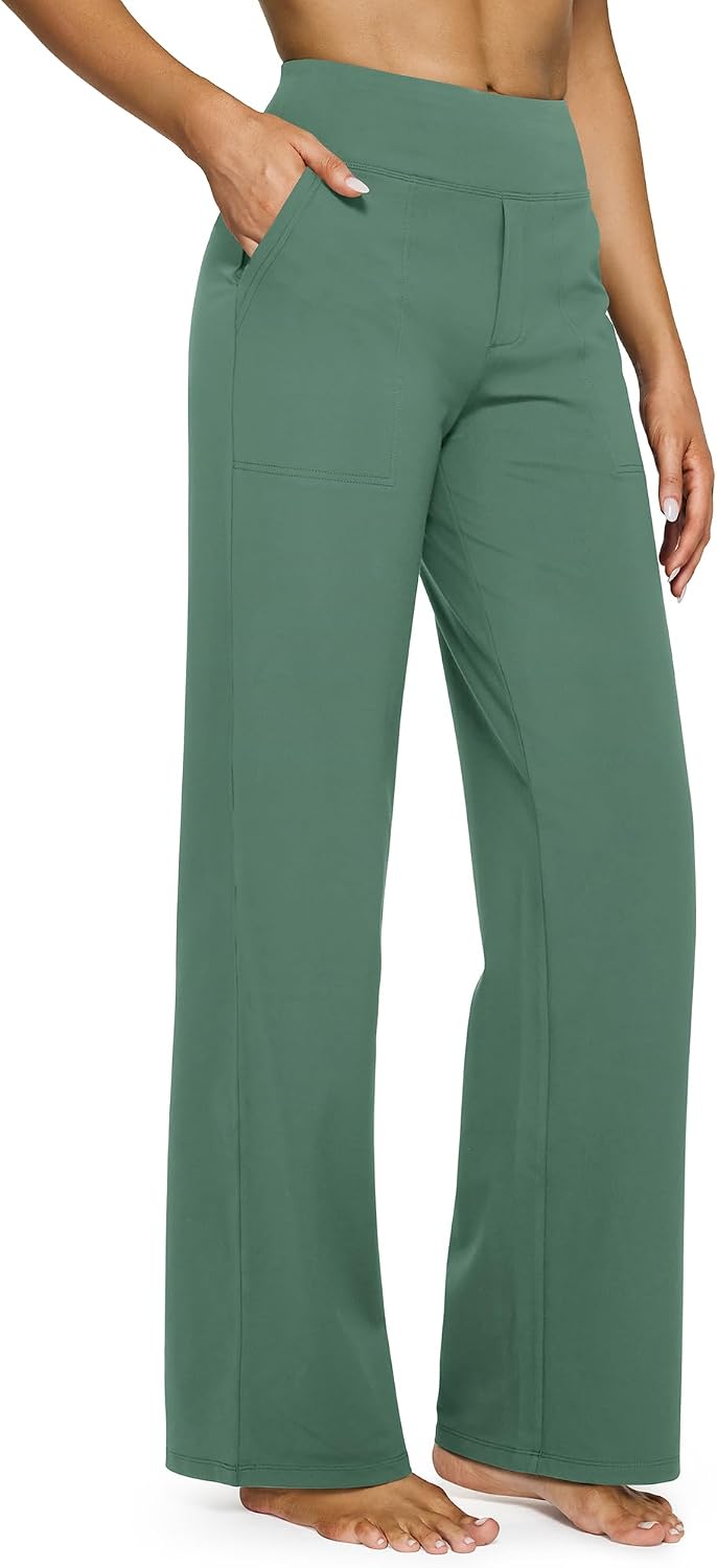 G4Free Yoga Pants for Women Wide Leg Pants with Pockets High Waisted