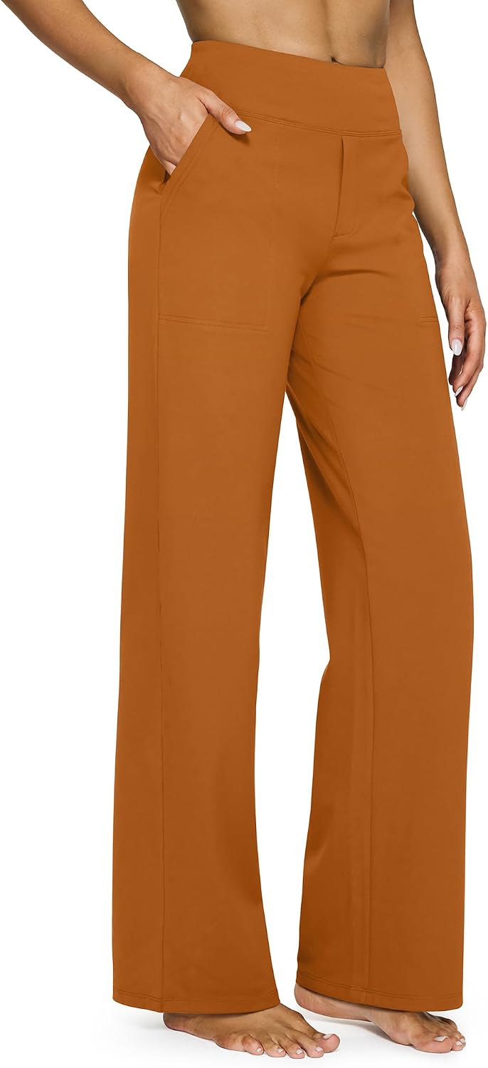 G4Free Yoga Pants for Women Wide Leg Pants with Pockets High Waisted