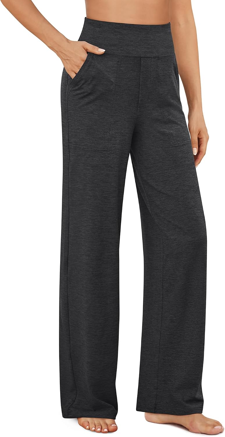 G4Free Yoga Pants for Women Wide Leg Pants with Pockets High Waisted