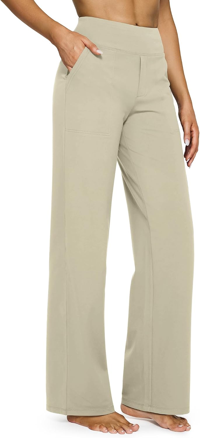 G4Free Yoga Pants for Women Wide Leg Pants with Pockets High Waisted