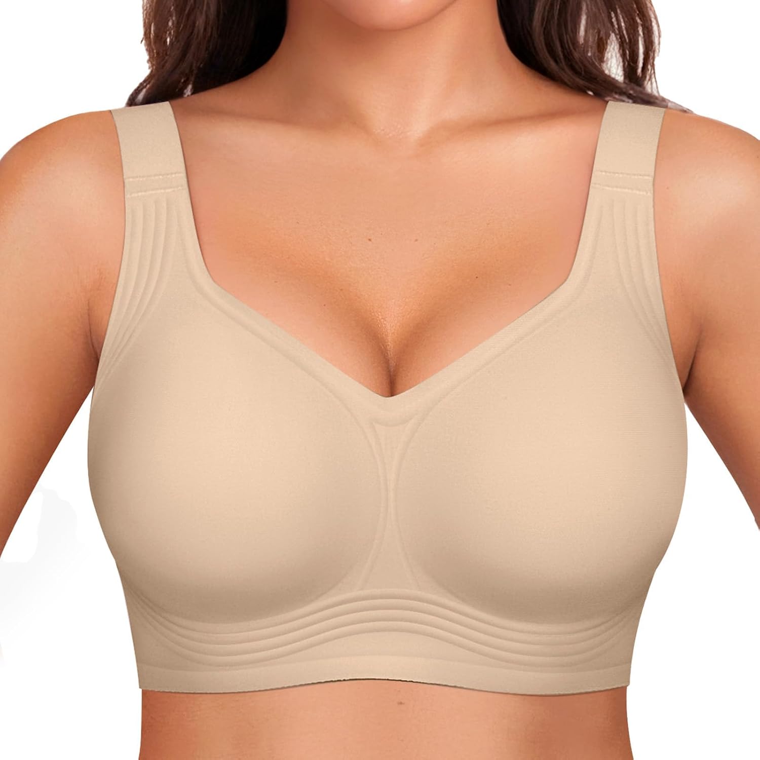 OEAK Womens Wireless Jelly Bras Plus Size Support Push Up Comfortable Bra