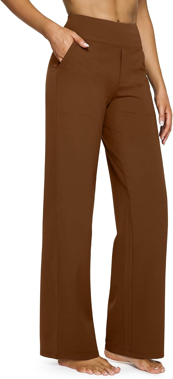 G4Free Yoga Pants for Women Wide Leg Pants with Pockets High Waisted