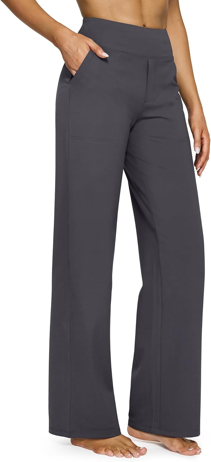 G4Free Yoga Pants for Women Wide Leg Pants with Pockets High Waisted