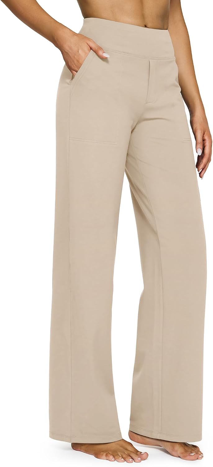 G4Free Yoga Pants for Women Wide Leg Pants with Pockets High Waisted