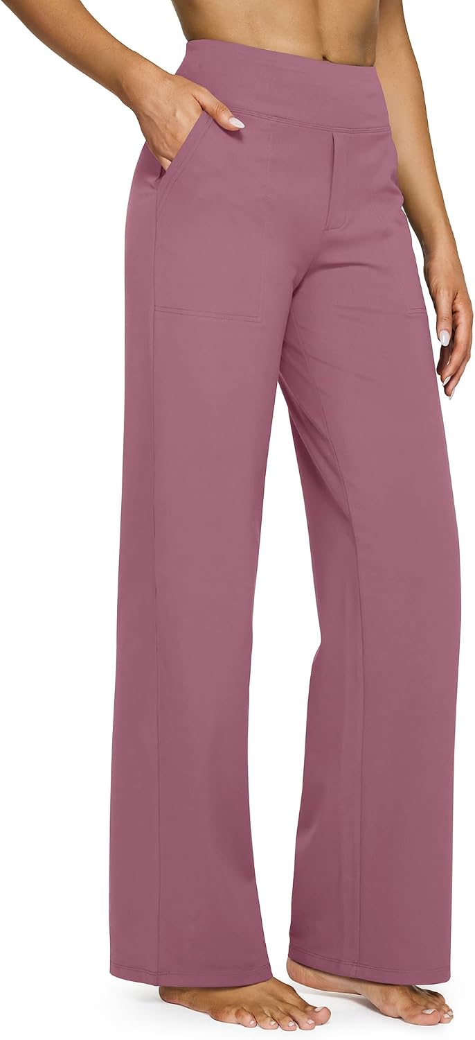 G4Free Yoga Pants for Women Wide Leg Pants with Pockets High Waisted