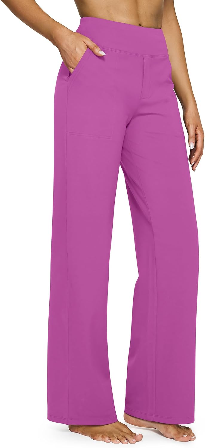 G4Free Yoga Pants for Women Wide Leg Pants with Pockets High Waisted