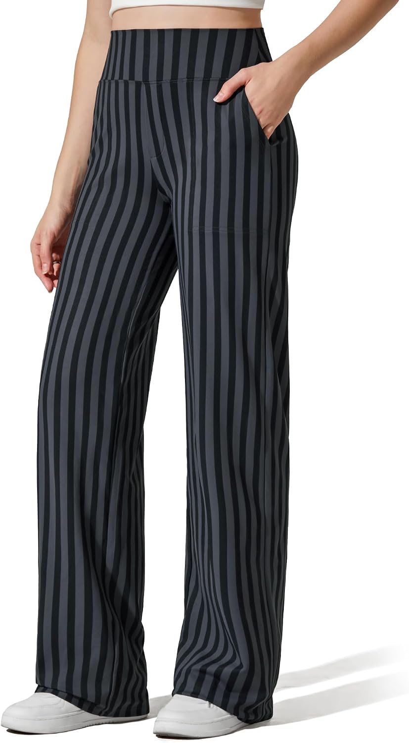 G4Free Yoga Pants for Women Wide Leg Pants with Pockets High Waisted
