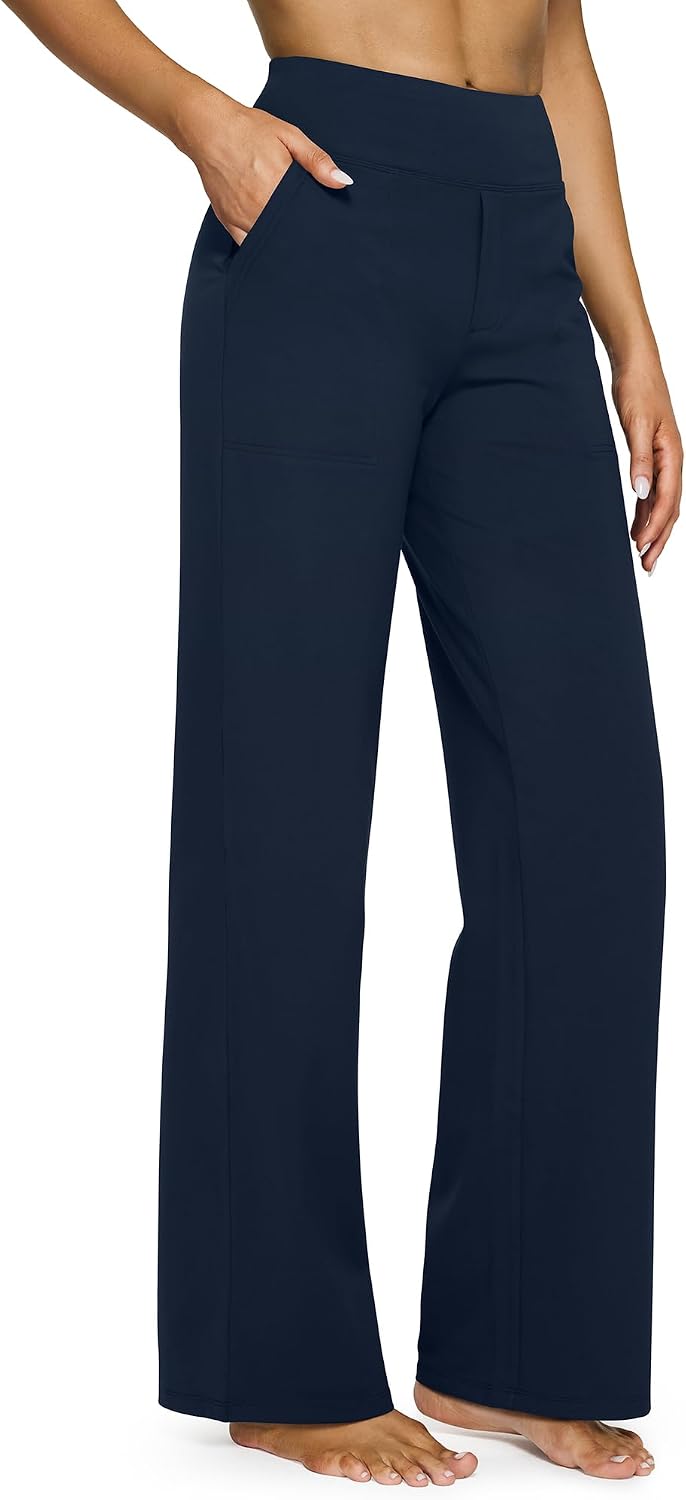 G4Free Yoga Pants for Women Wide Leg Pants with Pockets High Waisted