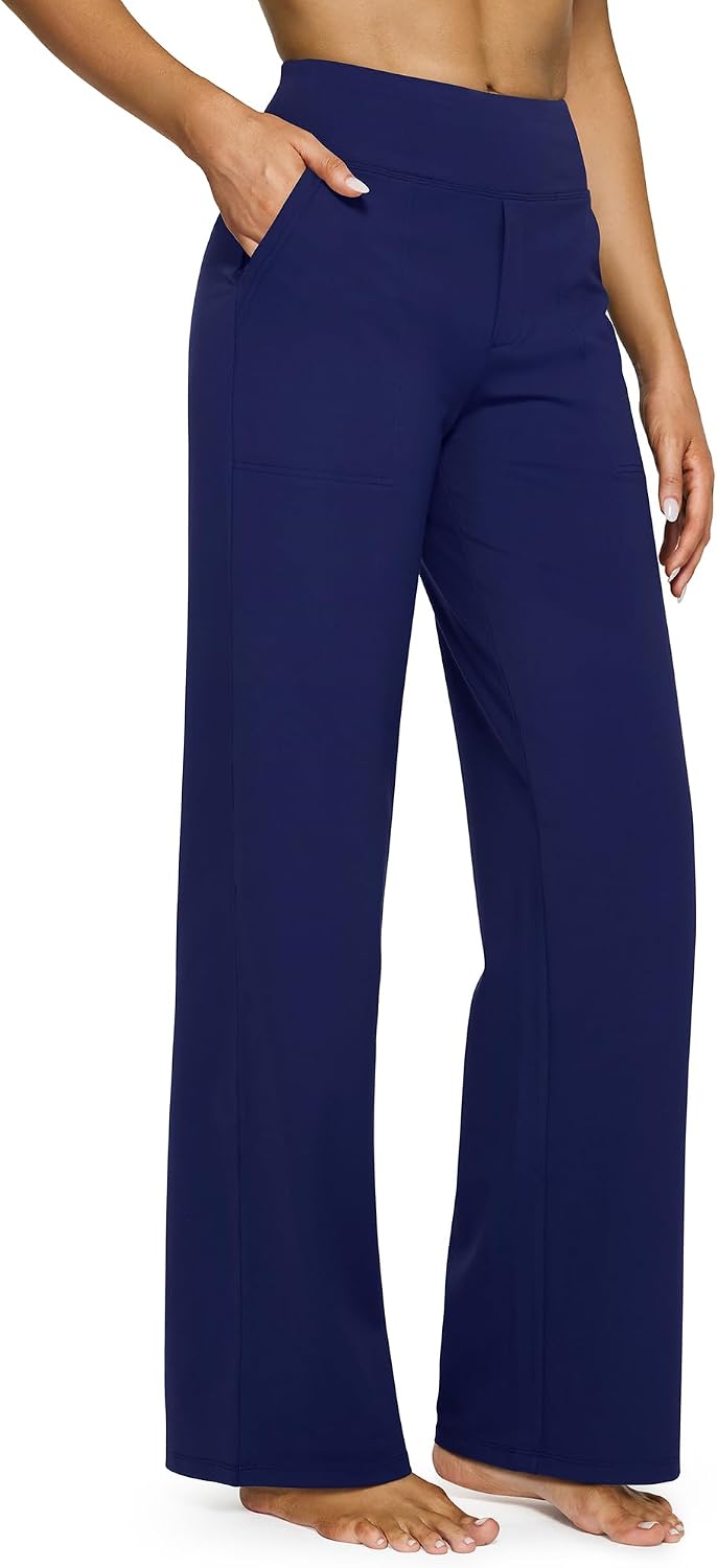 G4Free Yoga Pants for Women Wide Leg Pants with Pockets High Waisted