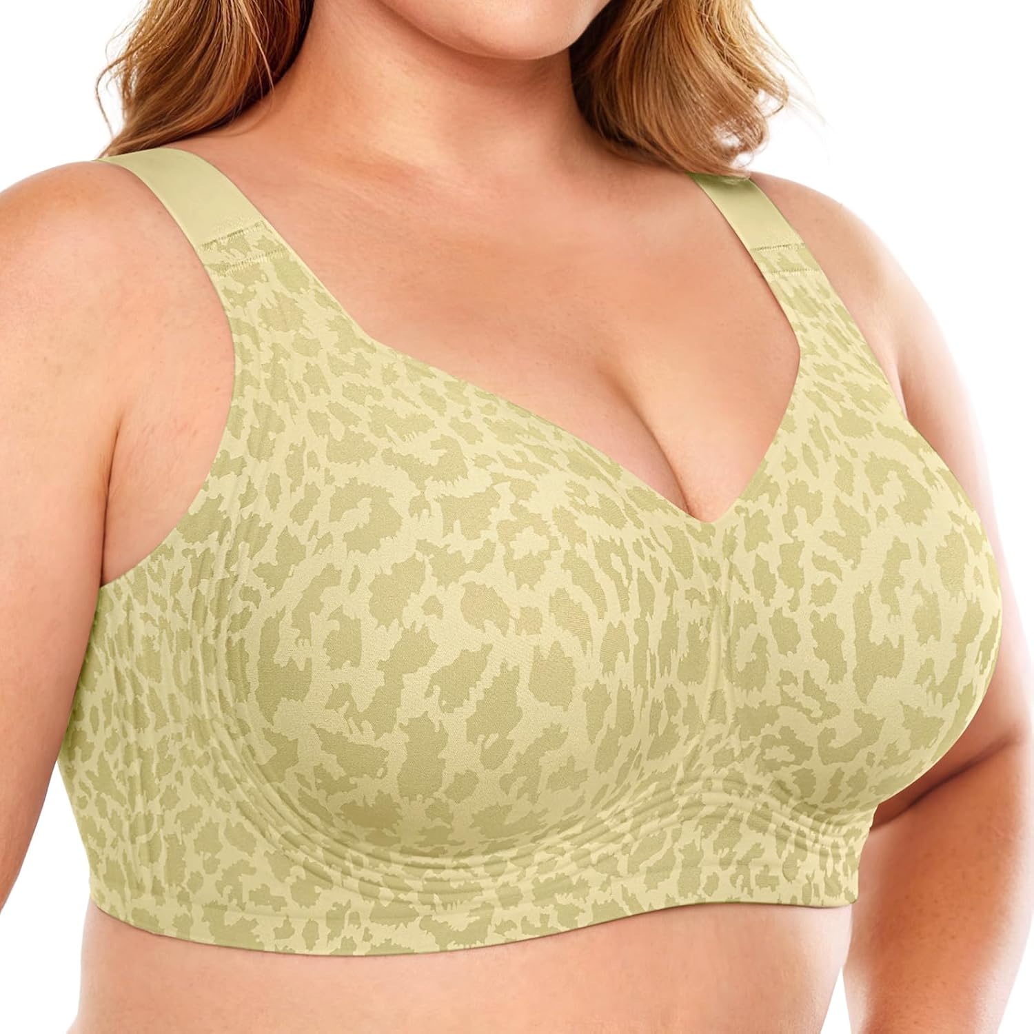 OEAK Womens Wireless Jelly Bras Plus Size Support Push Up Comfortable Bra