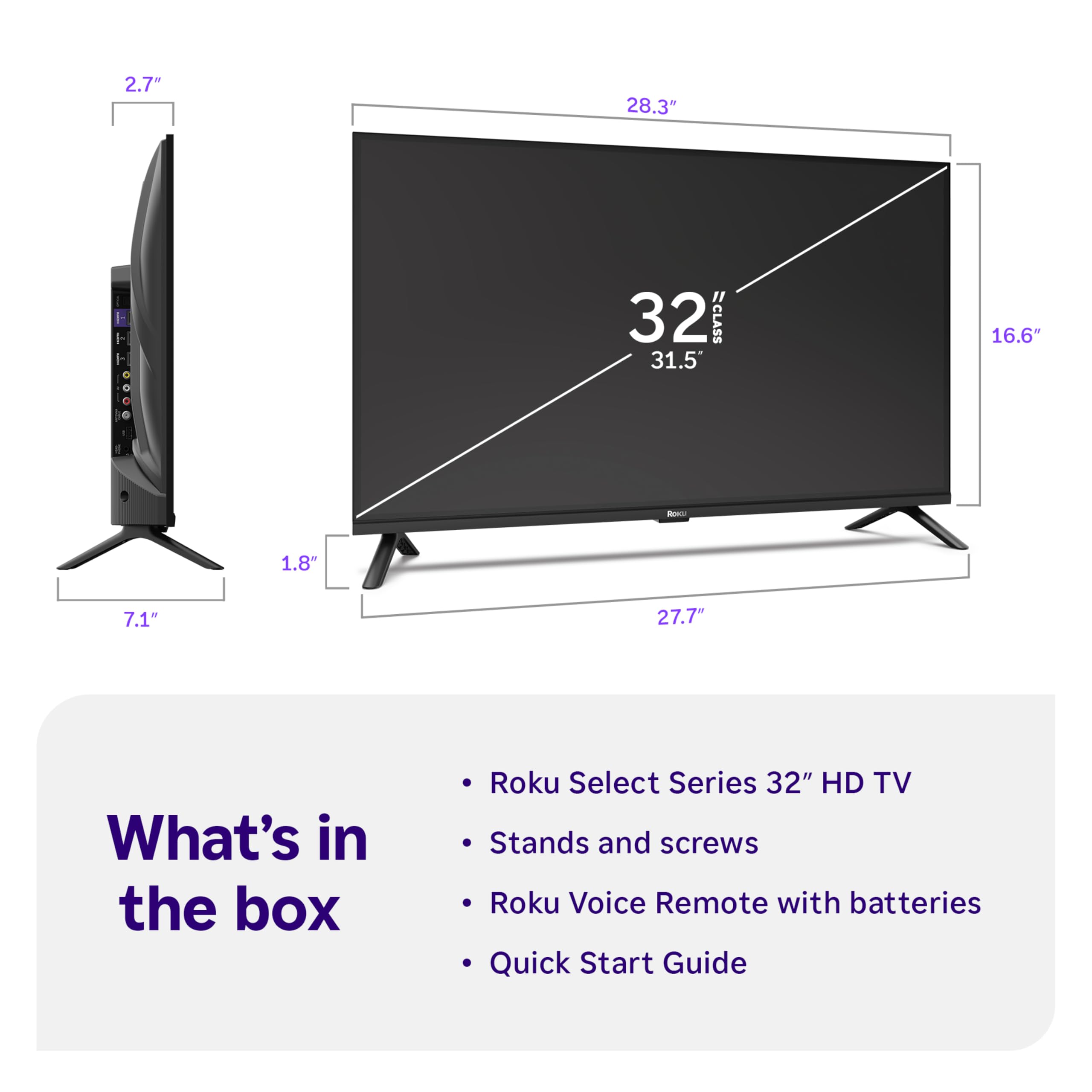 Roku 32-Inch Select Series Smart TV 2026-1080p Full HD TV - RokuTV