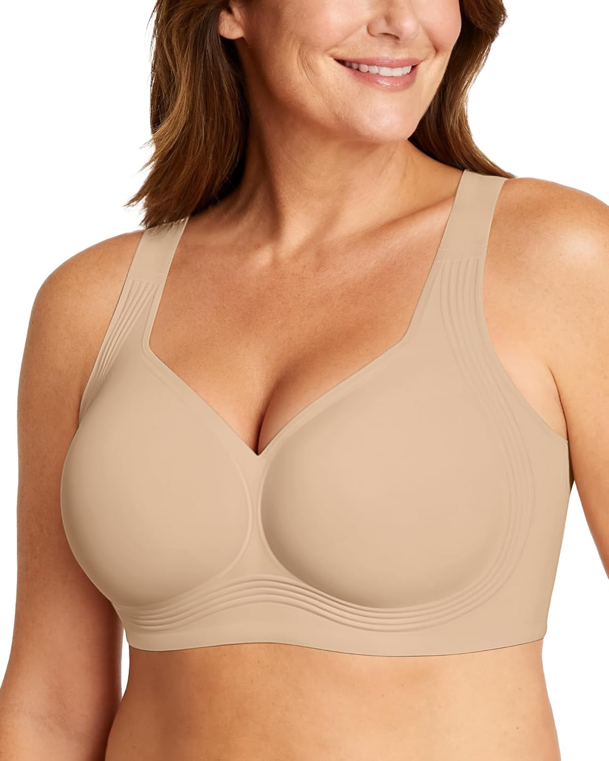OEAK Womens Wireless Jelly Bras Plus Size Support Push Up Comfortable Bra