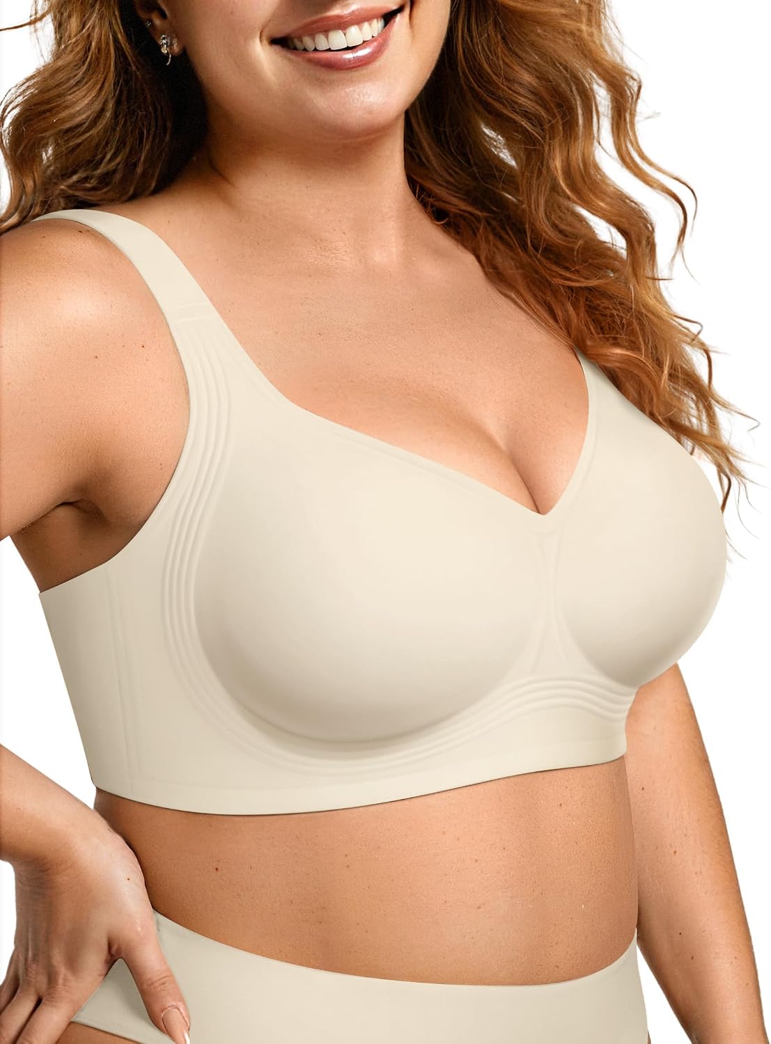 OEAK Womens Wireless Jelly Bras Plus Size Support Push Up Comfortable Bra