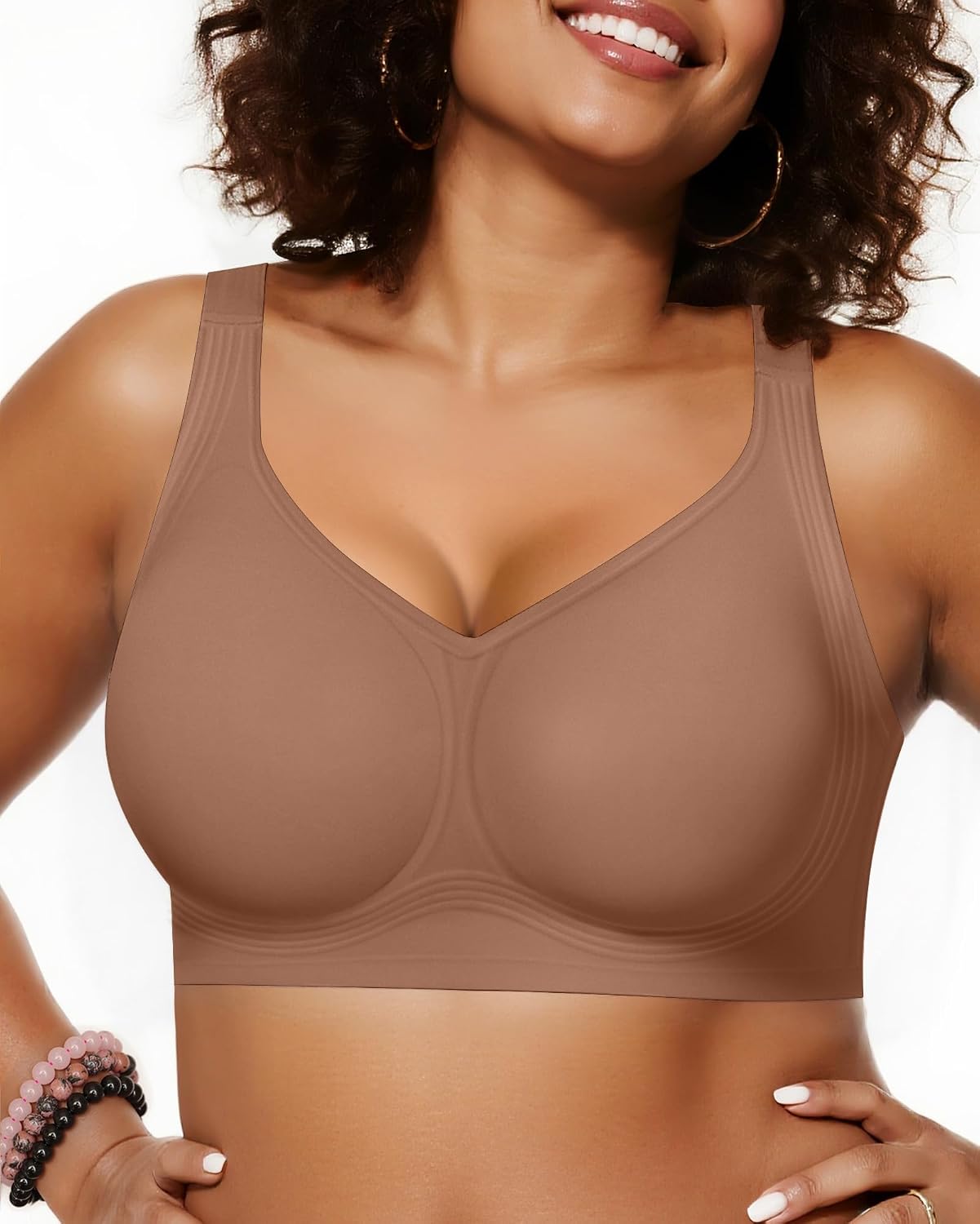 OEAK Womens Wireless Jelly Bras Plus Size Support Push Up Comfortable Bra