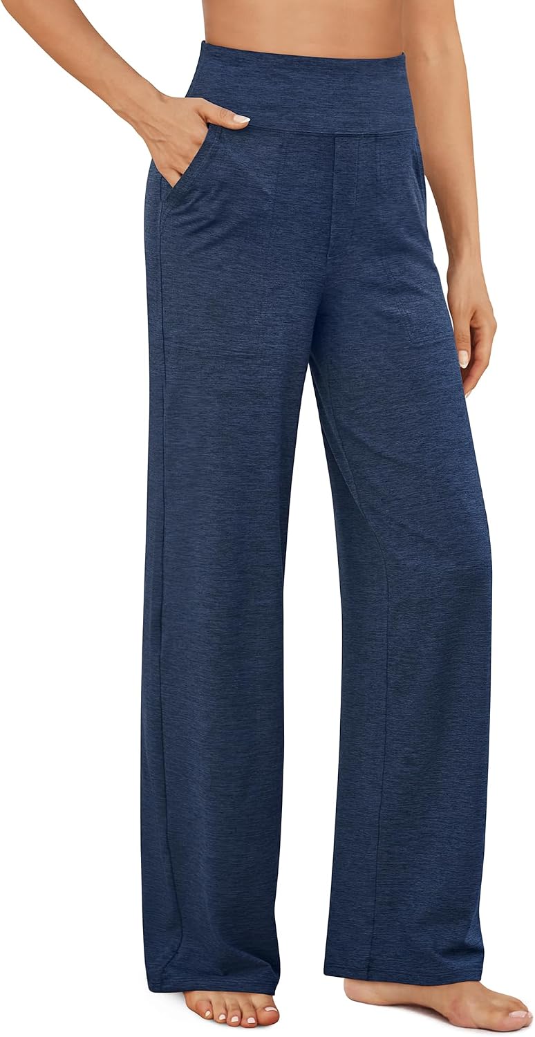 G4Free Yoga Pants for Women Wide Leg Pants with Pockets High Waisted