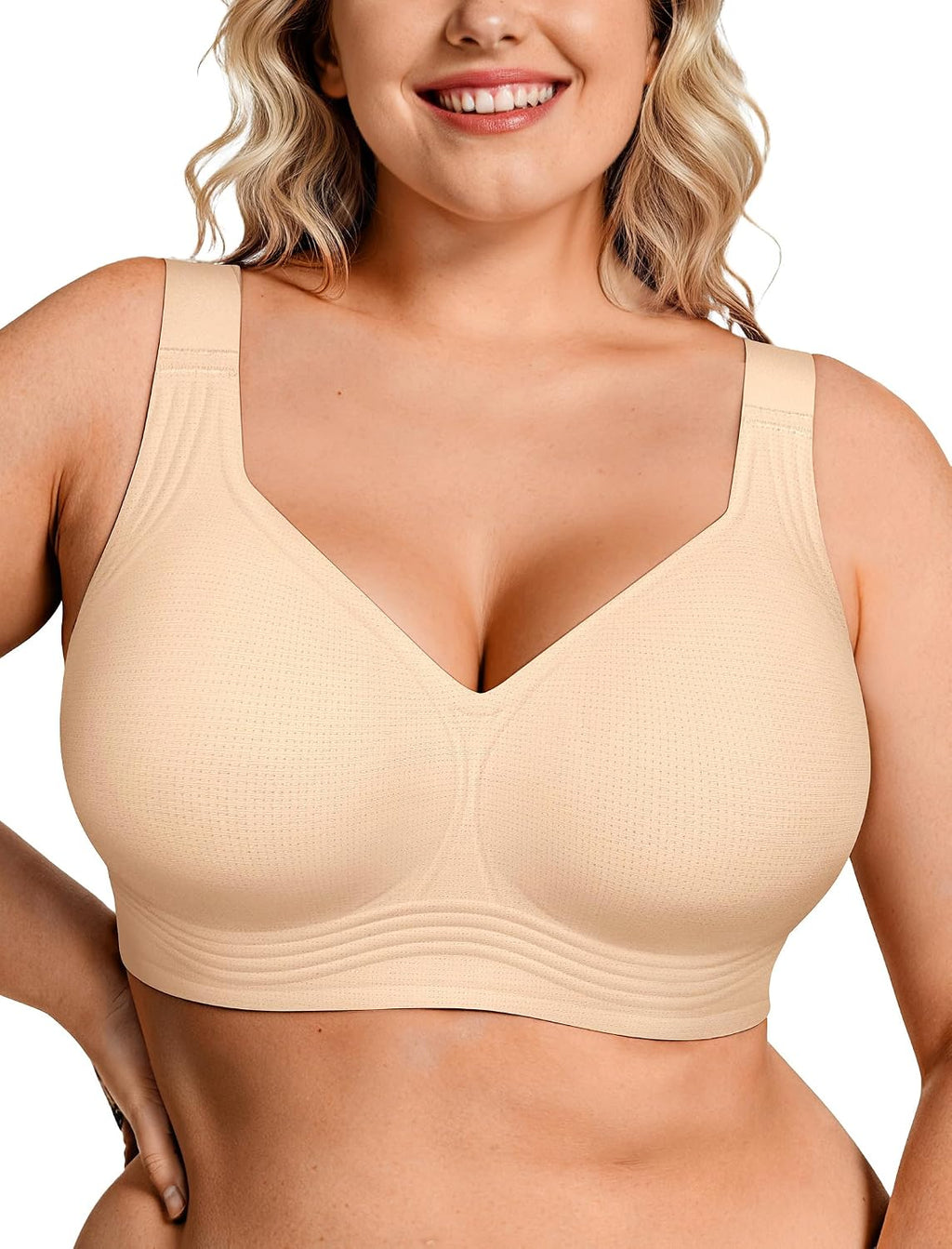 OEAK Womens Wireless Jelly Bras Plus Size Support Push Up Comfortable Bra