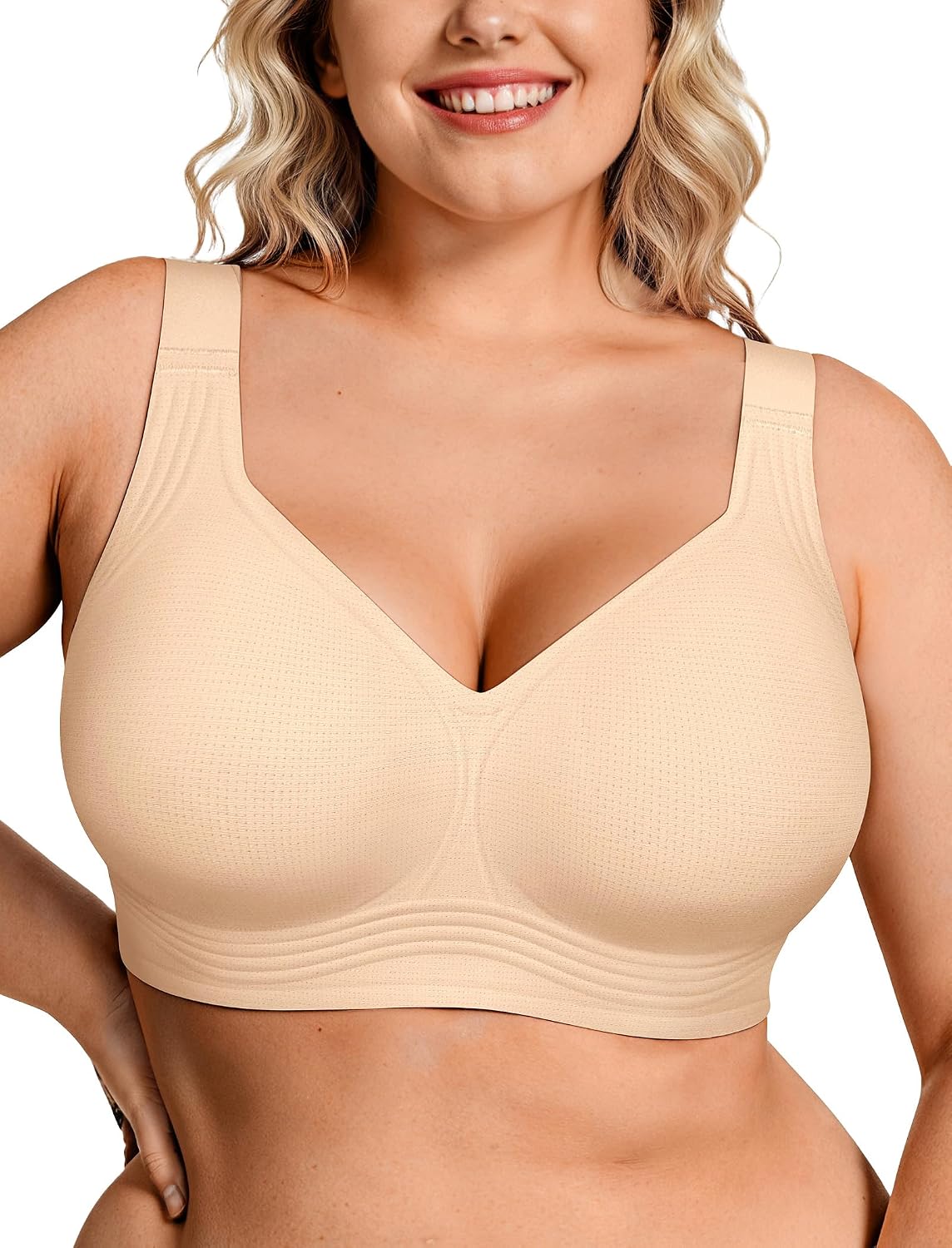 OEAK Womens Wireless Jelly Bras Plus Size Support Push Up Comfortable Bra