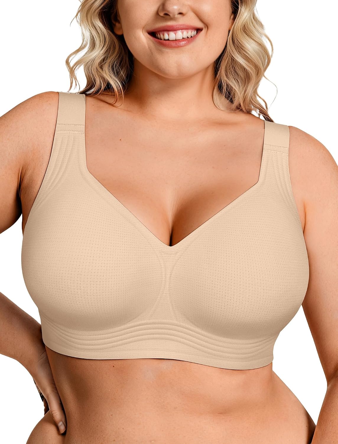 OEAK Womens Wireless Jelly Bras Plus Size Support Push Up Comfortable Bra