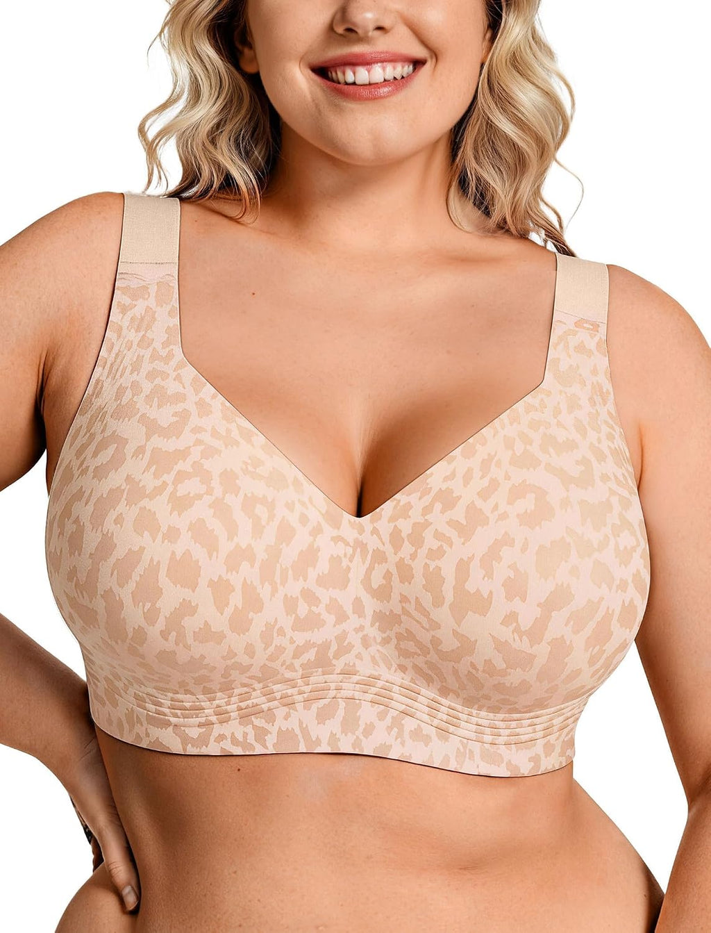 OEAK Womens Wireless Jelly Bras Plus Size Support Push Up Comfortable Bra
