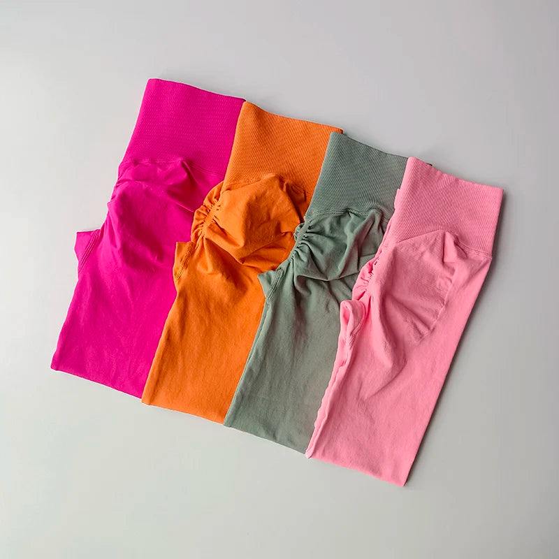 Calça legging Feminina Cintura Alta Sem Costura com Efeito Push-Up – Ideal para Fitness, (Levanta Bumbum e Alta Elasticidade)