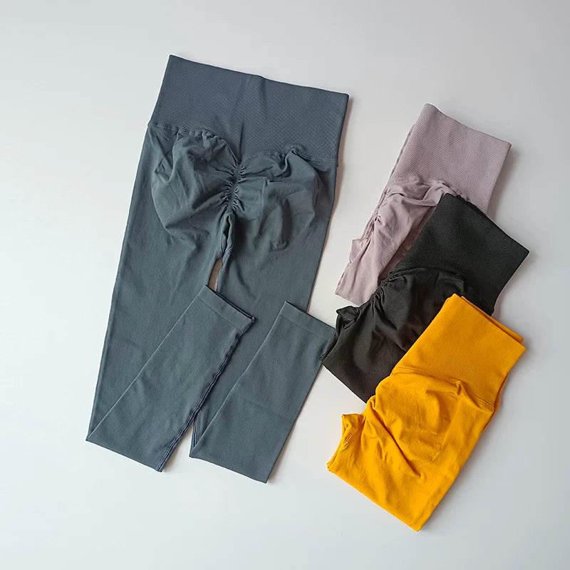 Calça legging Feminina Cintura Alta Sem Costura com Efeito Push-Up – Ideal para Fitness, (Levanta Bumbum e Alta Elasticidade)