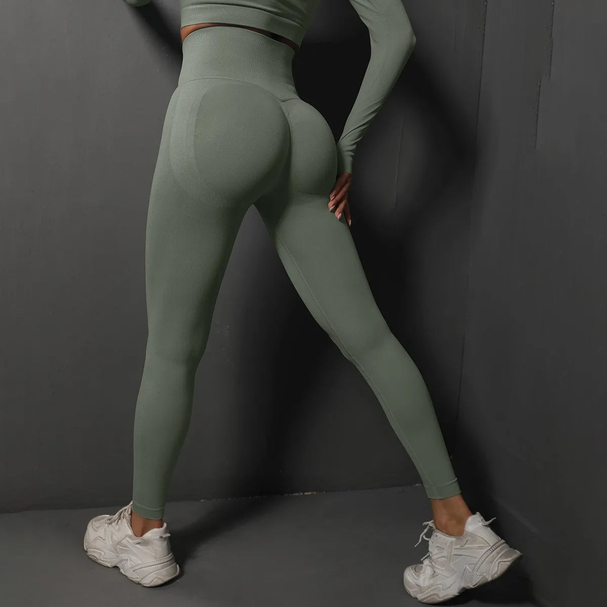 Calça legging Feminina Cintura Alta Sem Costura com Efeito Push-Up – Ideal para Fitness, (Levanta Bumbum e Alta Elasticidade)