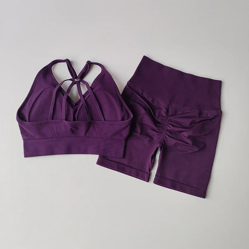 Conjunto de Yoga Feminino de 2 Peças – Cintura Alta, Roupa de Treino e Academia, Conjunto Esportivo