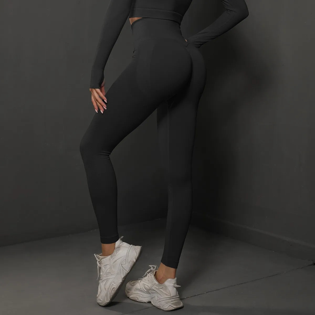 Calça legging Feminina Cintura Alta Sem Costura com Efeito Push-Up – Ideal para Fitness, (Levanta Bumbum e Alta Elasticidade)