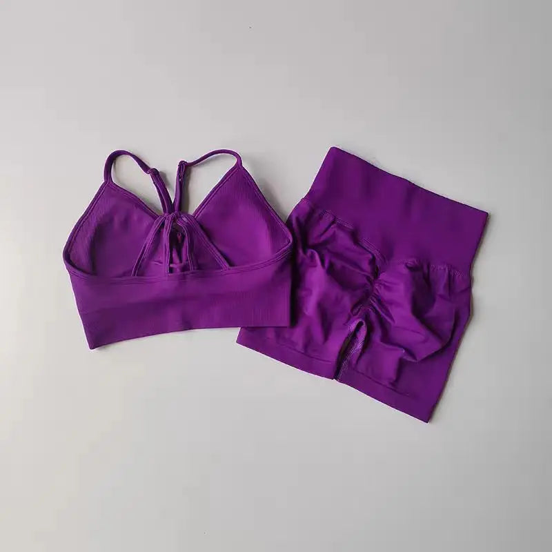 Conjunto de Yoga Feminino de 2 Peças – Cintura Alta, Roupa de Treino e Academia, Conjunto Esportivo