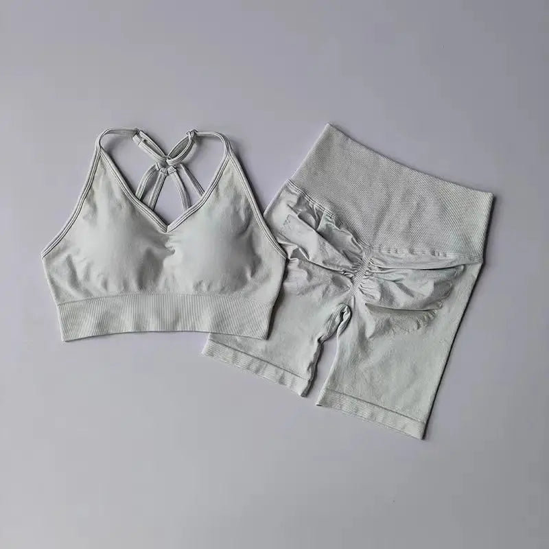 Conjunto de Yoga Feminino de 2 Peças – Cintura Alta, Roupa de Treino e Academia, Conjunto Esportivo
