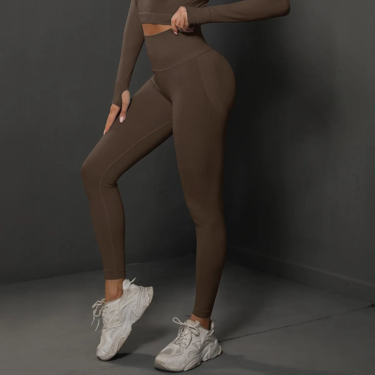 Calça legging Feminina Cintura Alta Sem Costura com Efeito Push-Up – Ideal para Fitness, (Levanta Bumbum e Alta Elasticidade)
