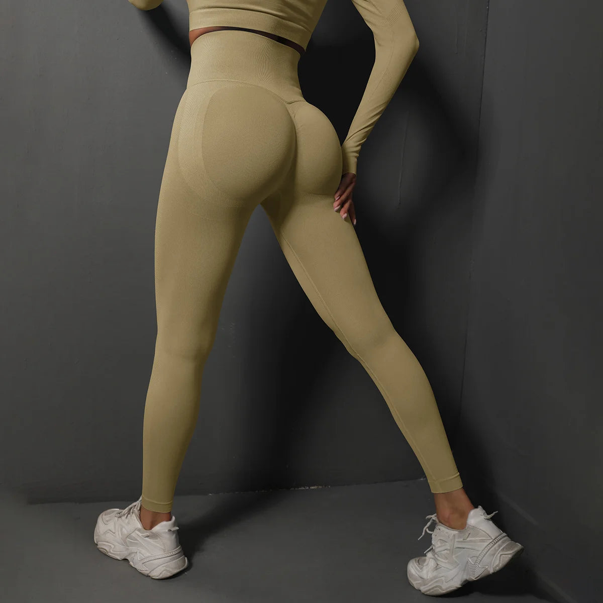 Calça legging Feminina Cintura Alta Sem Costura com Efeito Push-Up – Ideal para Fitness, (Levanta Bumbum e Alta Elasticidade)