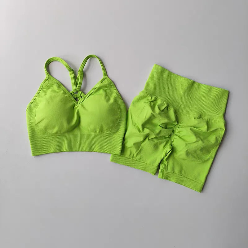 Conjunto de Yoga Feminino de 2 Peças – Cintura Alta, Roupa de Treino e Academia, Conjunto Esportivo