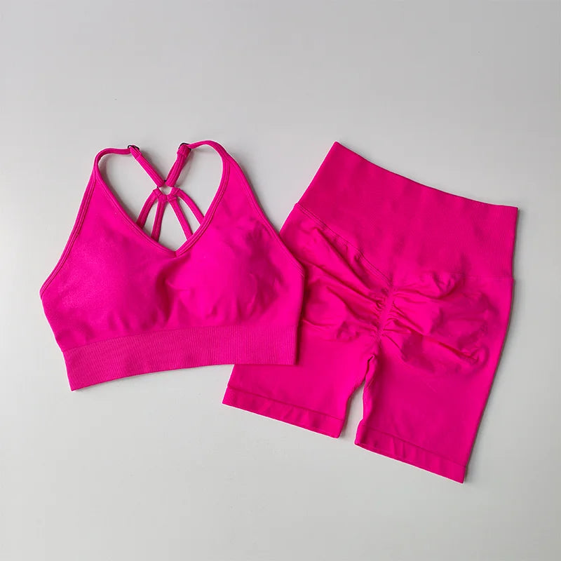 Conjunto de Yoga Feminino de 2 Peças – Cintura Alta, Roupa de Treino e Academia, Conjunto Esportivo