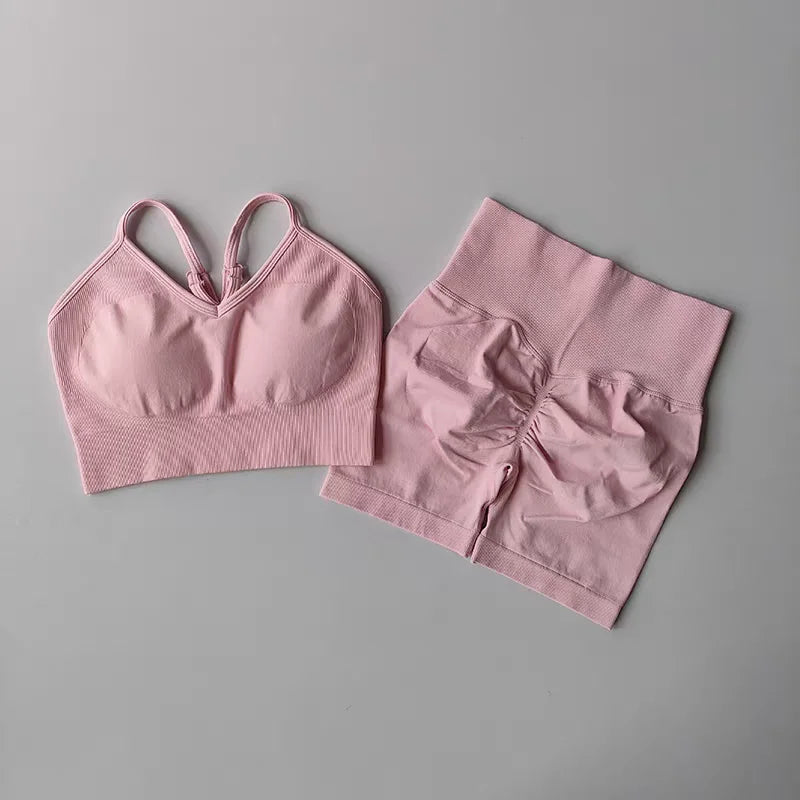 Conjunto de Yoga Feminino de 2 Peças – Cintura Alta, Roupa de Treino e Academia, Conjunto Esportivo