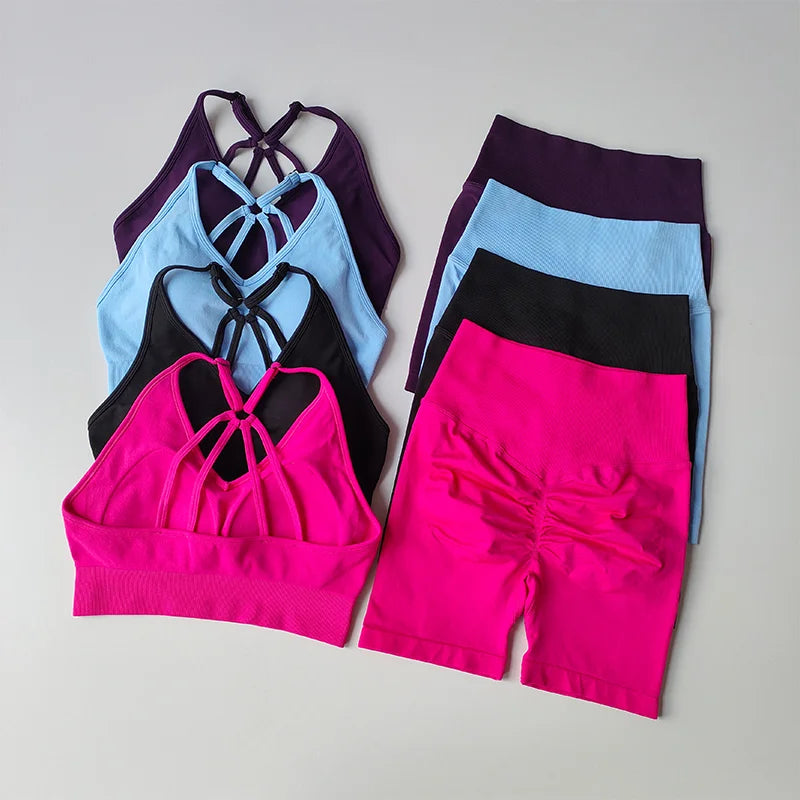 Conjunto de Yoga Feminino de 2 Peças – Cintura Alta, Roupa de Treino e Academia, Conjunto Esportivo