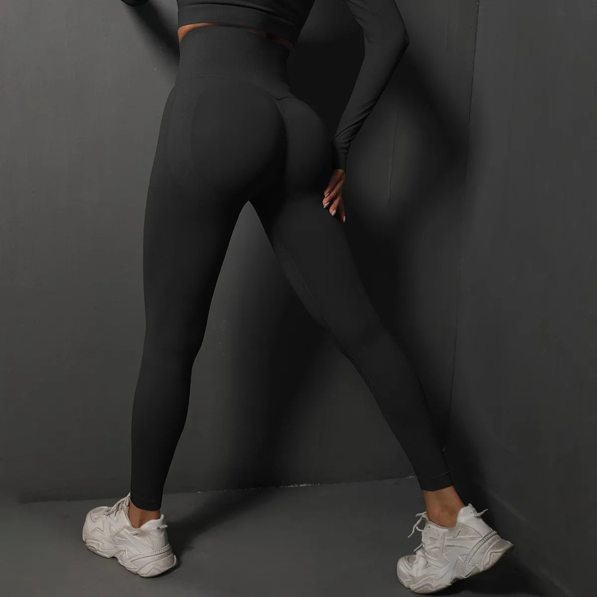 Calça legging Feminina Cintura Alta Sem Costura com Efeito Push-Up – Ideal para Fitness, (Levanta Bumbum e Alta Elasticidade)