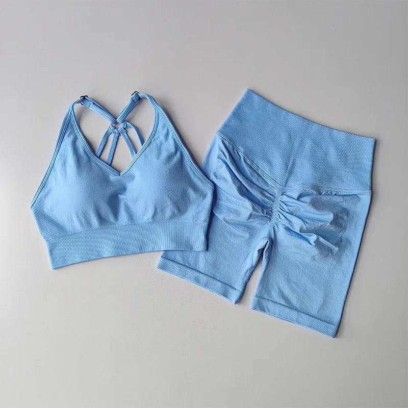 Conjunto de Yoga Feminino de 2 Peças – Cintura Alta, Roupa de Treino e Academia, Conjunto Esportivo