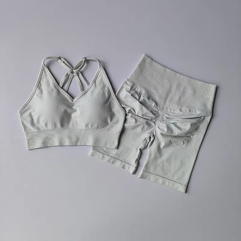 Conjunto de Yoga Feminino de 2 Peças – Cintura Alta, Roupa de Treino e Academia, Conjunto Esportivo