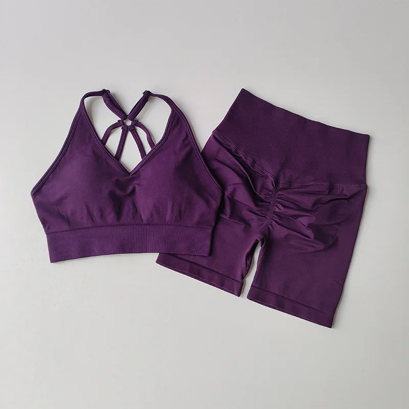 Conjunto de Yoga Feminino de 2 Peças – Cintura Alta, Roupa de Treino e Academia, Conjunto Esportivo