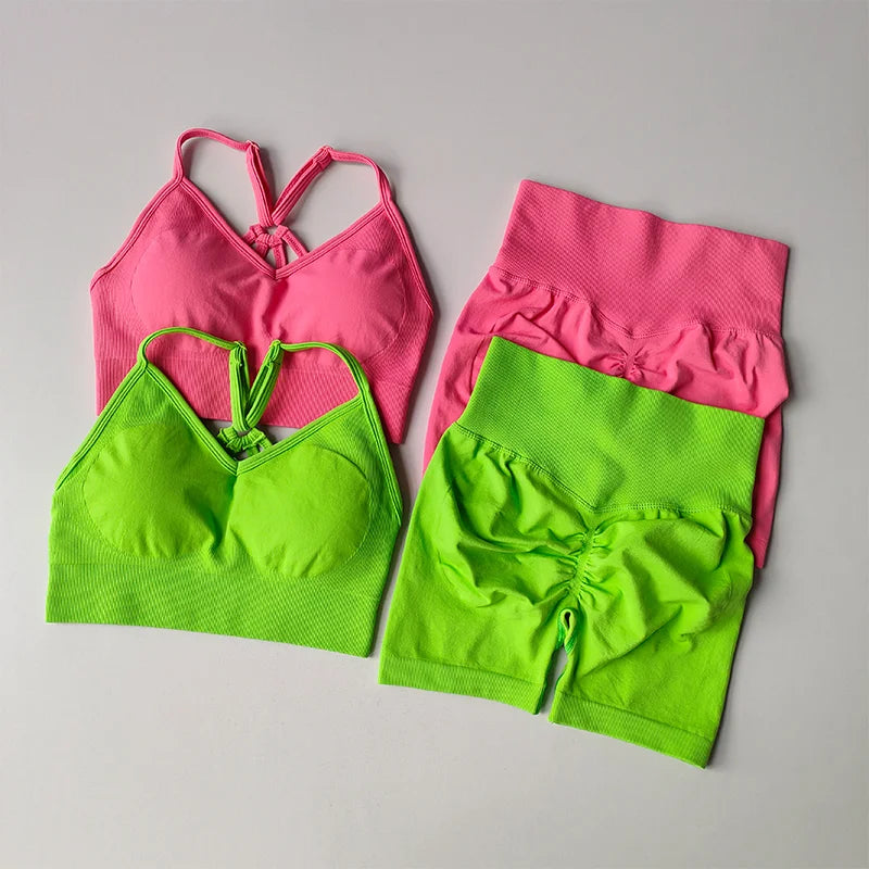 Conjunto de Yoga Feminino de 2 Peças – Cintura Alta, Roupa de Treino e Academia, Conjunto Esportivo