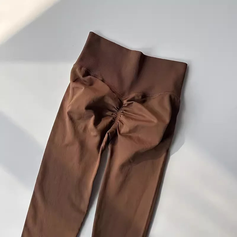 Calça legging Feminina Cintura Alta Sem Costura com Efeito Push-Up – Ideal para Fitness, (Levanta Bumbum e Alta Elasticidade)