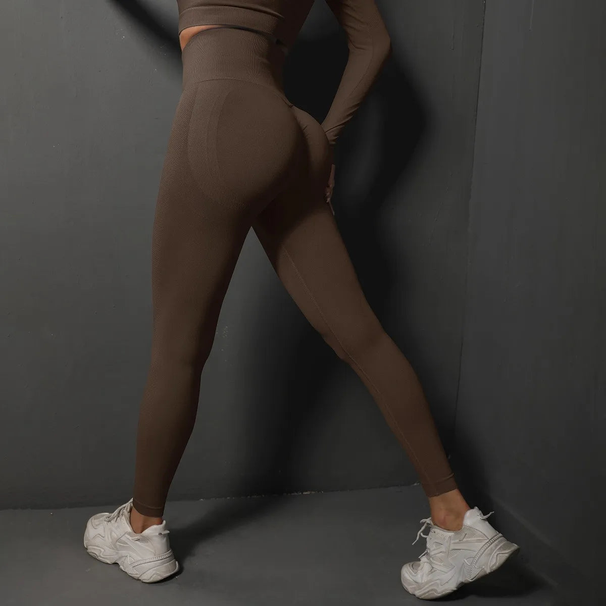 Calça legging Feminina Cintura Alta Sem Costura com Efeito Push-Up – Ideal para Fitness, (Levanta Bumbum e Alta Elasticidade)