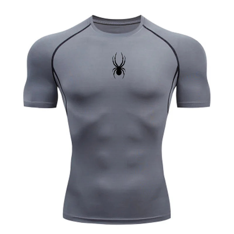 Camiseta Masculina de Compressão para Musculação e Esportes –  Manga Curta, Secagem Rápida – Ideal para Academia, Fitness e Corrida